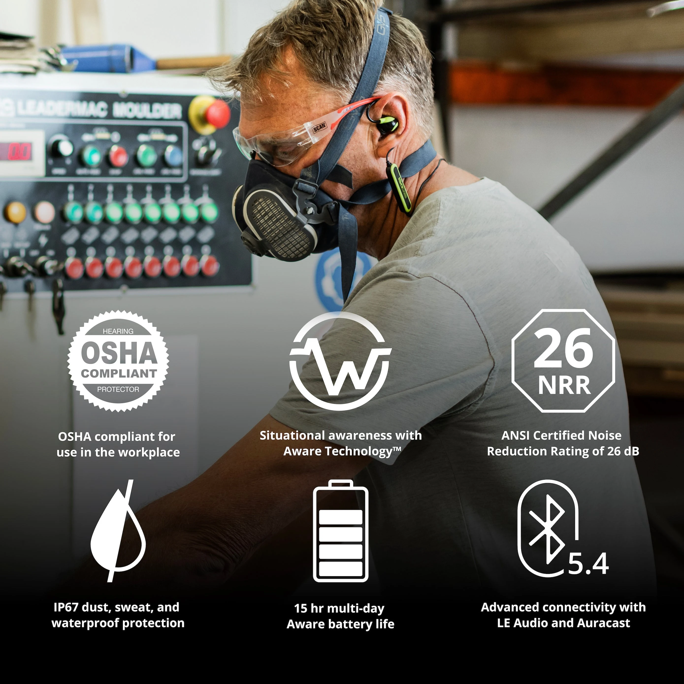 ISOtunes PRO Aware 2.0 Bluetooth İş Güvenliği Kulaklığı görsel 8